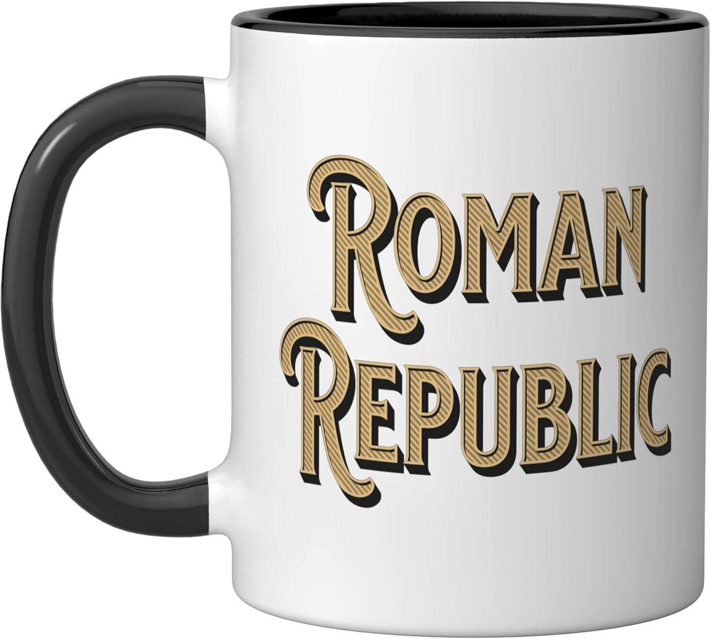 Taza cerámica Roma Antigua República Romana negro/blanco