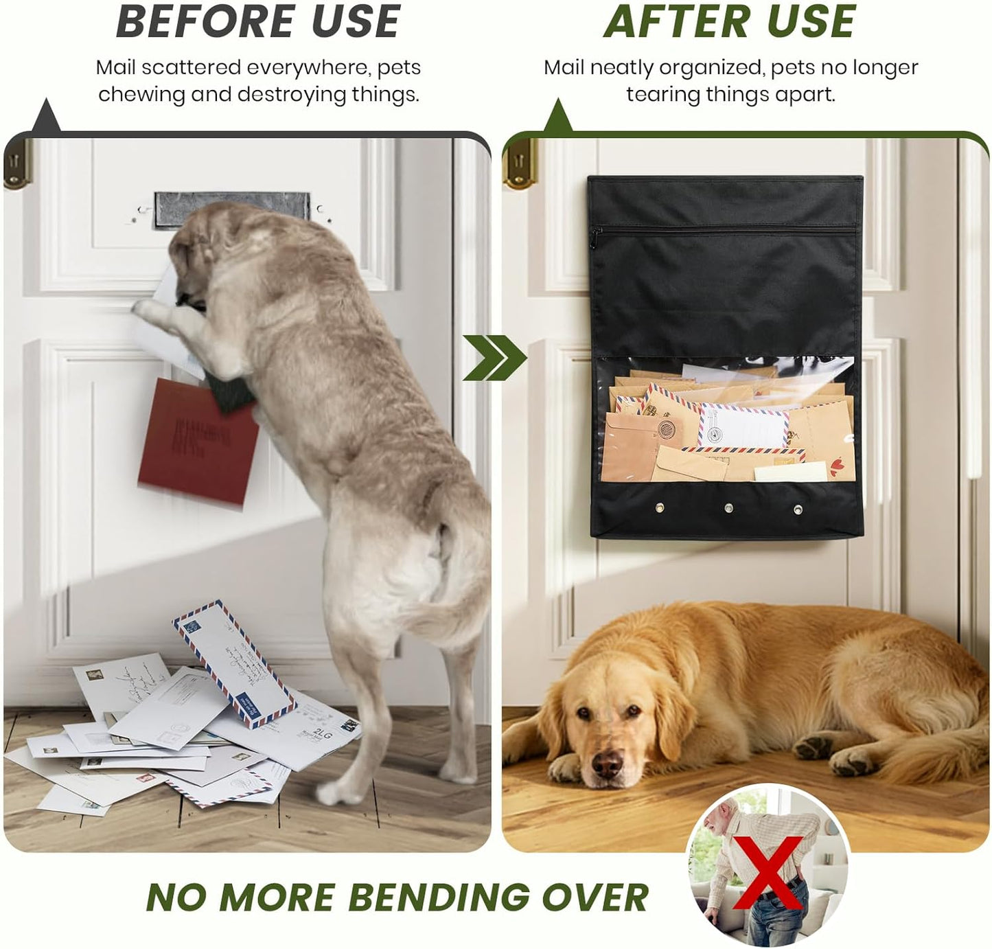 Bolsa para buzón de correo 16x8pulg con cinta adhesiva para puertas