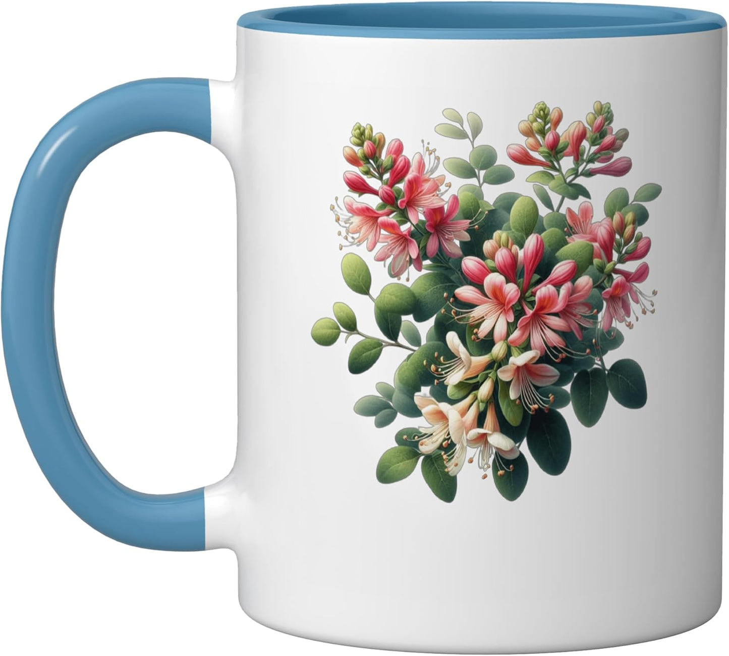 Taza Cerámica Flor de Miel Azul/Blanco