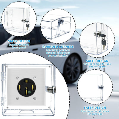 Caja seguridad cargador EV 30a 50a con 2 cerraduras