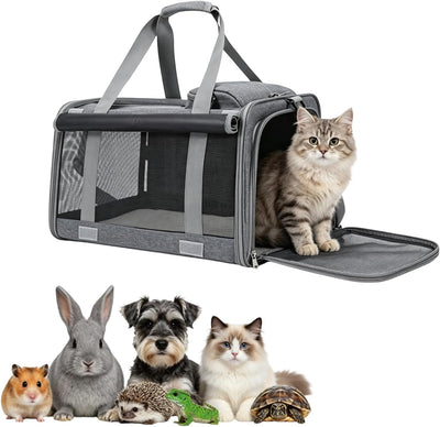 Transportador plegable para gatos y perros pequeños hasta 17lb