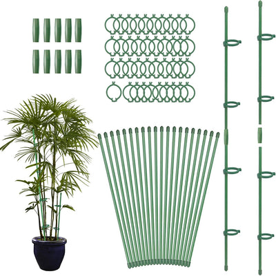 20 Estacas Soporte Plantas 12pulg con 40 Clips y 10 Tubos Orquídeas