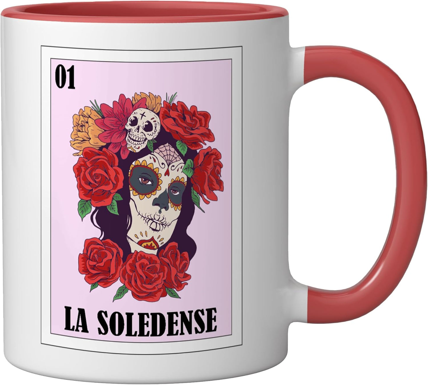Taza cerámica Funny Soledad de Graciano Sánchez México Rojo/Blanco