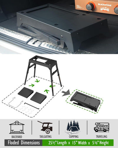 Soporte parrilla Blackstone 17-22pulg con estante