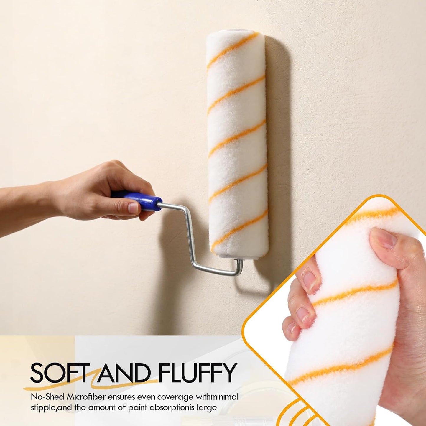 48 Cubiertas Rodillos Microfibra 9x3/8pulg Repuesto Pintura