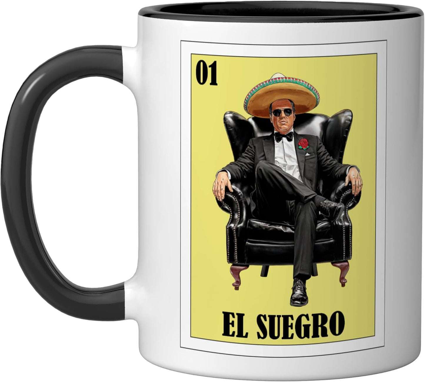 Taza Cerámica El Suegro Diseño Mexicano Negro/Blanco