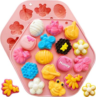 Paquete de 2 moldes de silicona para chocolate y dulces, gelatina, azúcar, gomitas