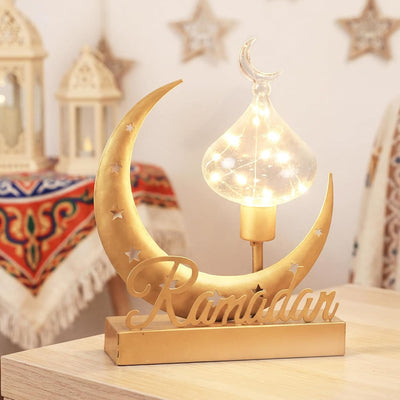 Lámpara LED Ramadán Eid Mubarak Luna Estrella Boho para hogar