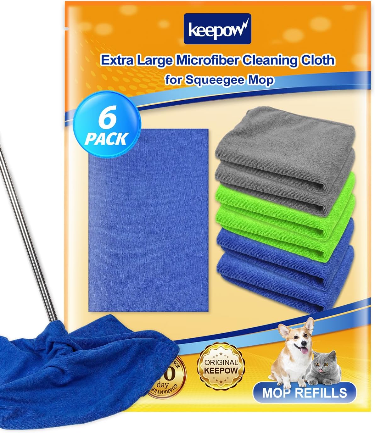 6 Paños Microfibra 30x20pulg Absorbente Sin Pelusa Verde Azul Gris