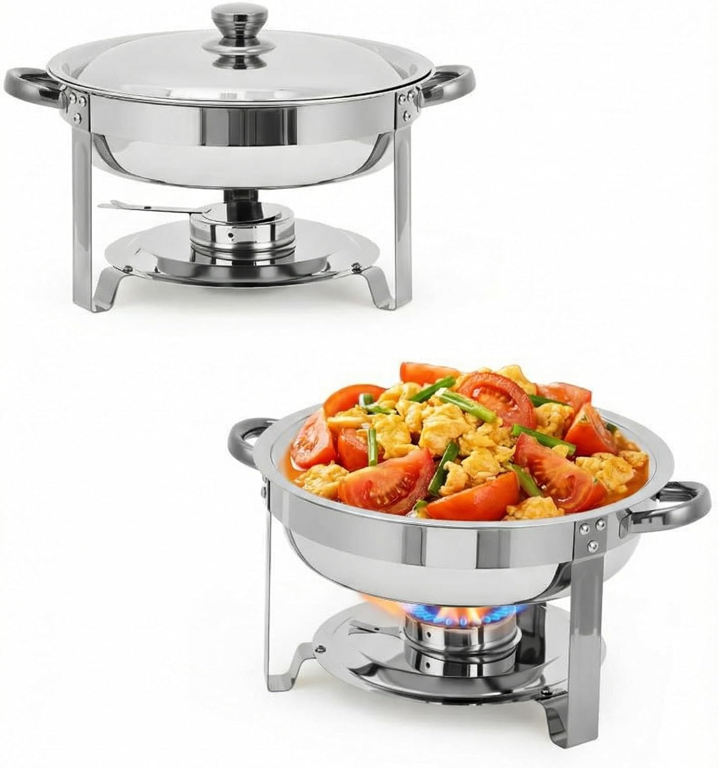 Servidores buffet acero inox con tapa para eventos 2 pzas