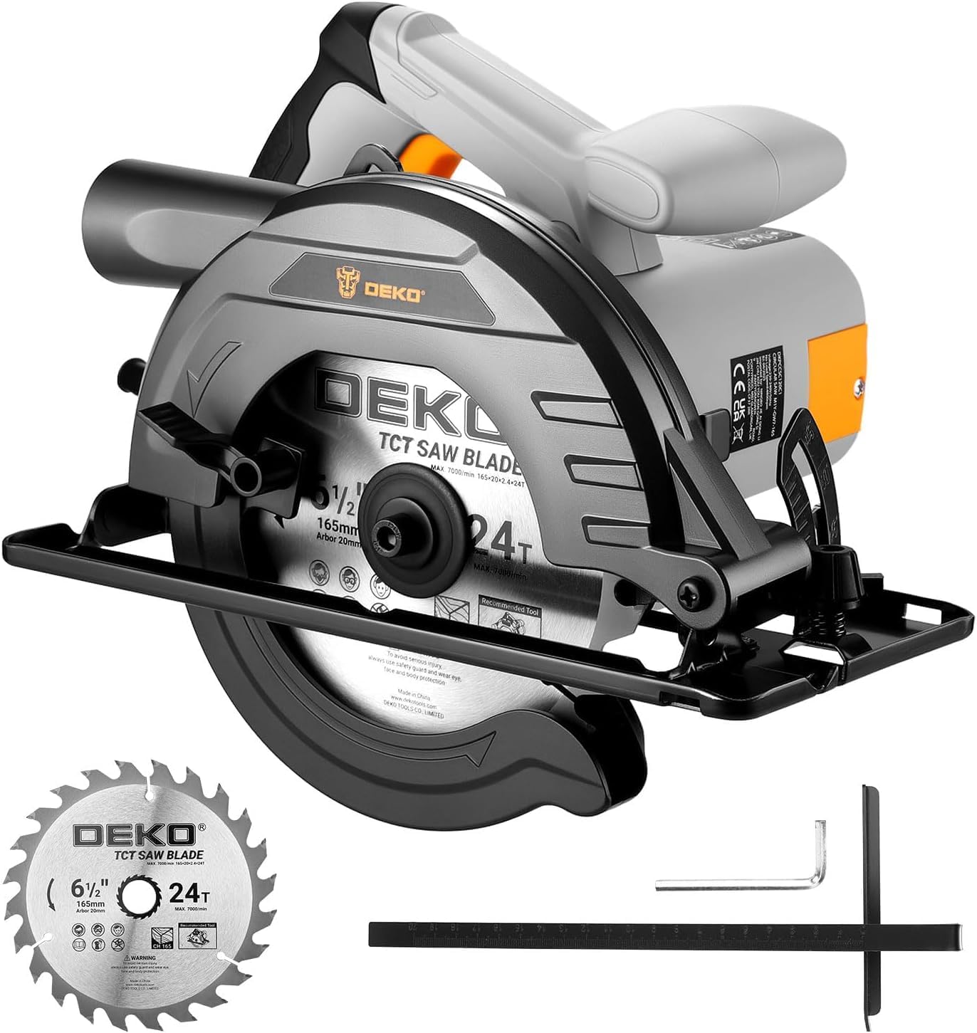 Sierra circular 1200W 24T 6.496pulg base acero