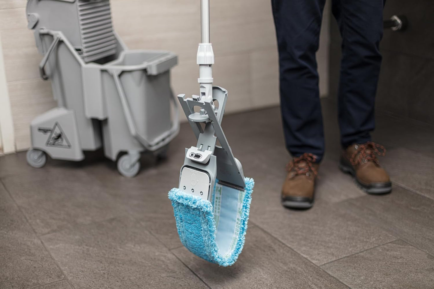 Almohadilla microfibra húmeda 16pulg reutilizable azul