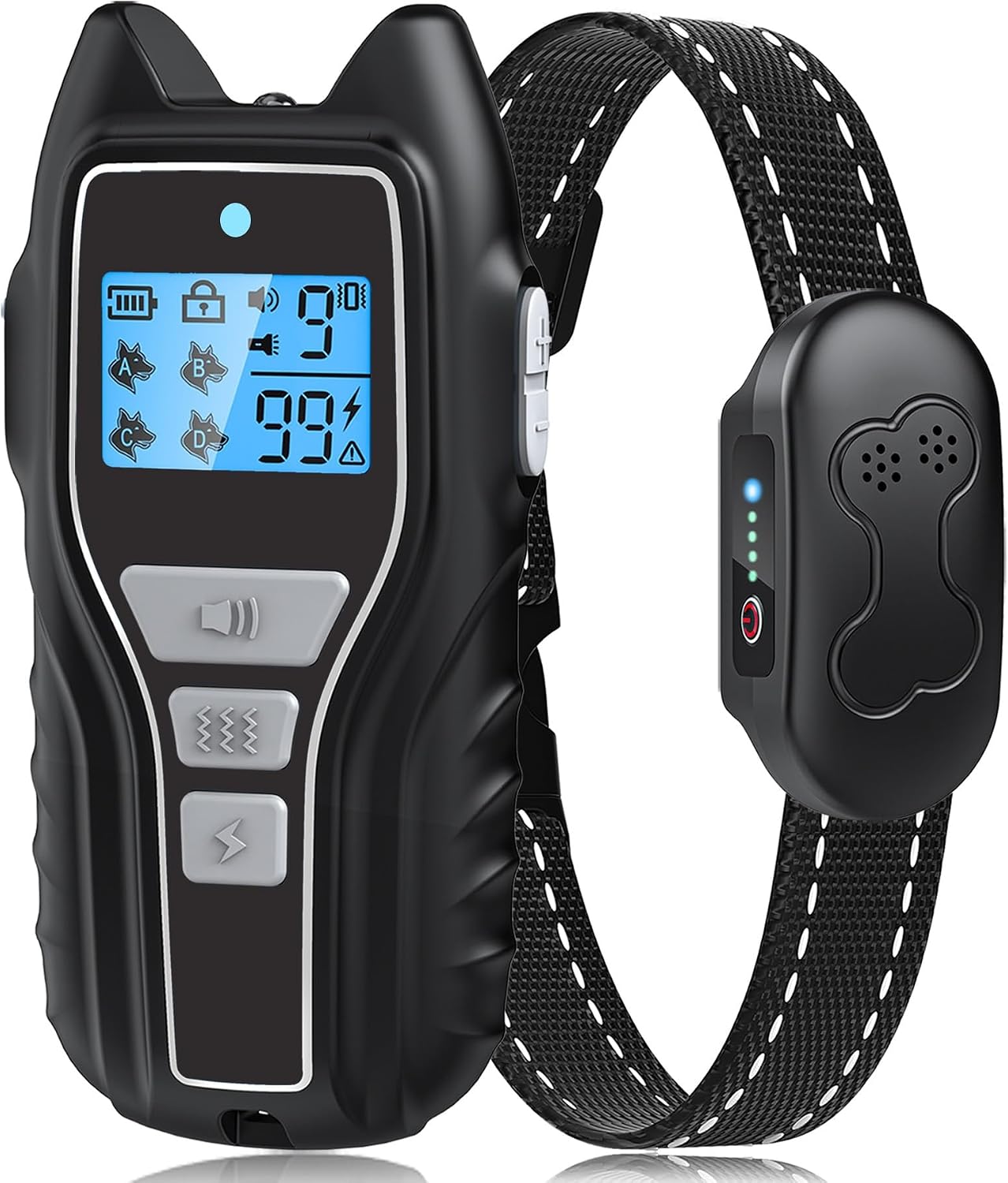 Collar entrenamiento perros con control remoto IPX7 2000 pies