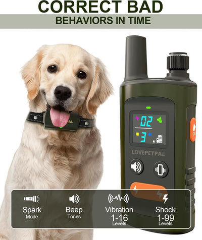Collar entrenamiento perros IPX7 recargable 4 modos