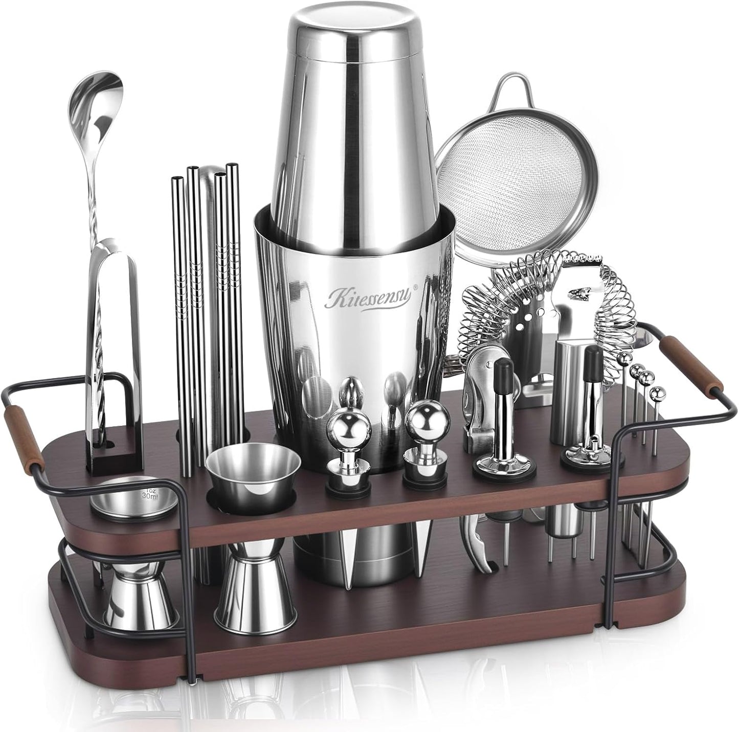 Set 24 Pzas Boston Shaker con Soporte Bar