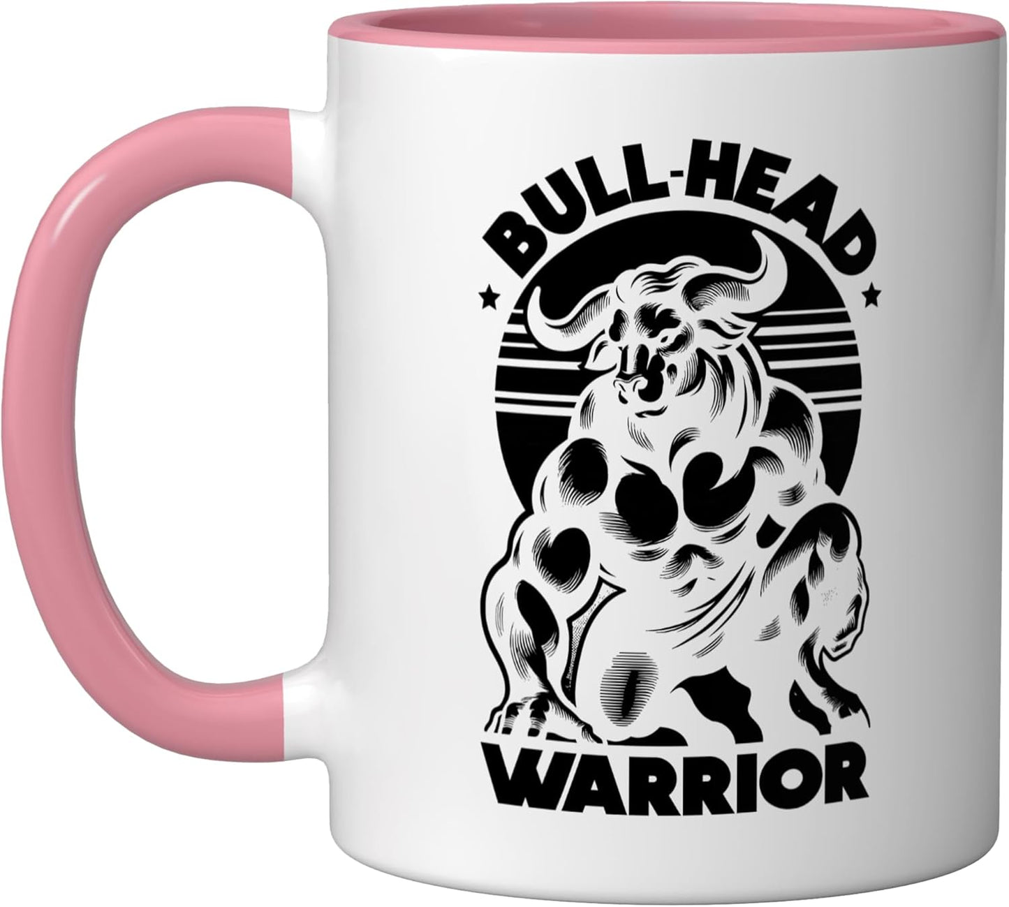 Taza Cerámica Minotauro Mitología Griega Rosa/Blanca