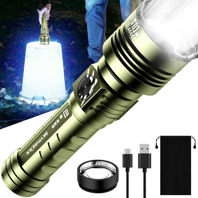 Linterna LED táctica recargable 3000 lúmenes 5 modos