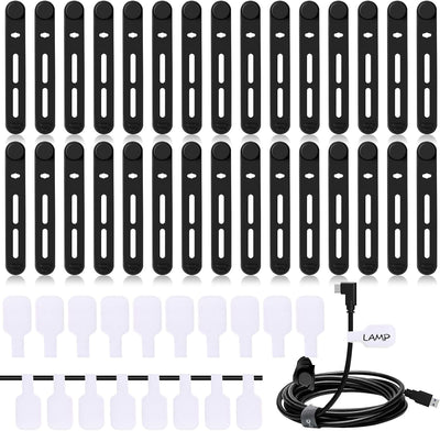 Set 90 Organiz. Cables Reutilizable con Etiquetas