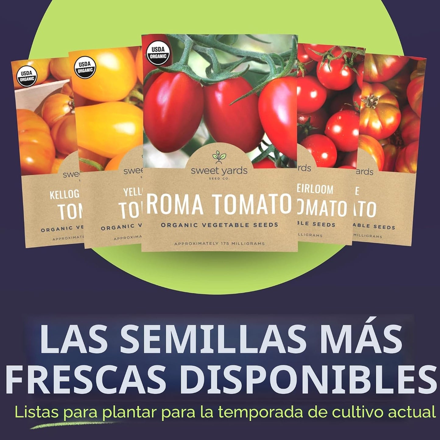 Pack 9 semillas tomate orgánicas Brandywine rosa cebra verde
