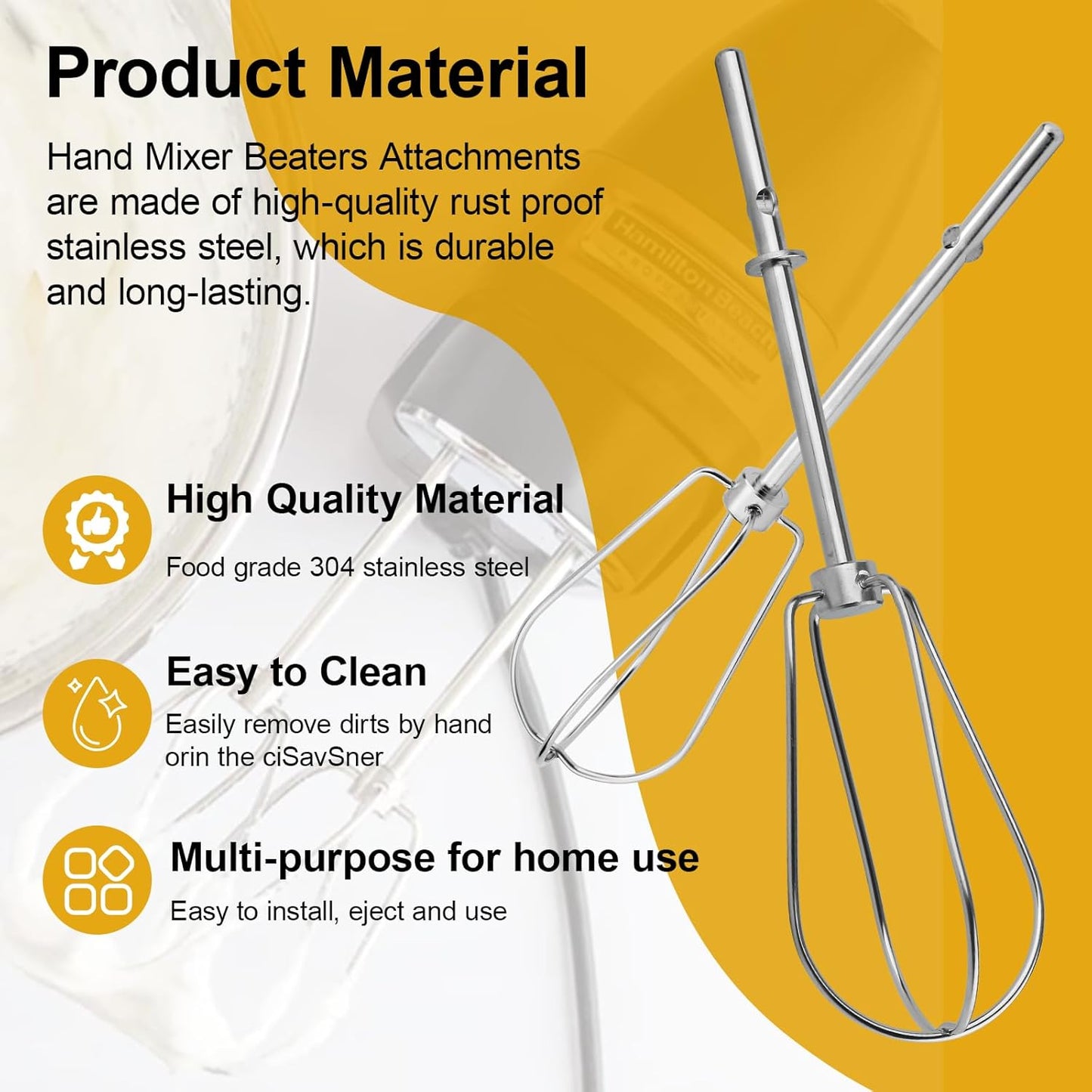 Batidores de mano compatibles con KitchenAid 2 unidades