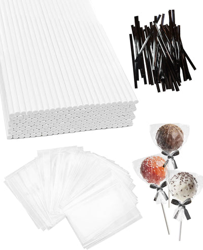 Kit 300 palitos y envoltorios tartas CHELIZIYA para piruletas 6pulg