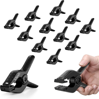 12 Pzas Abrazaderas Resorte 3.5pulg Clips Plástico Soporte Fondo