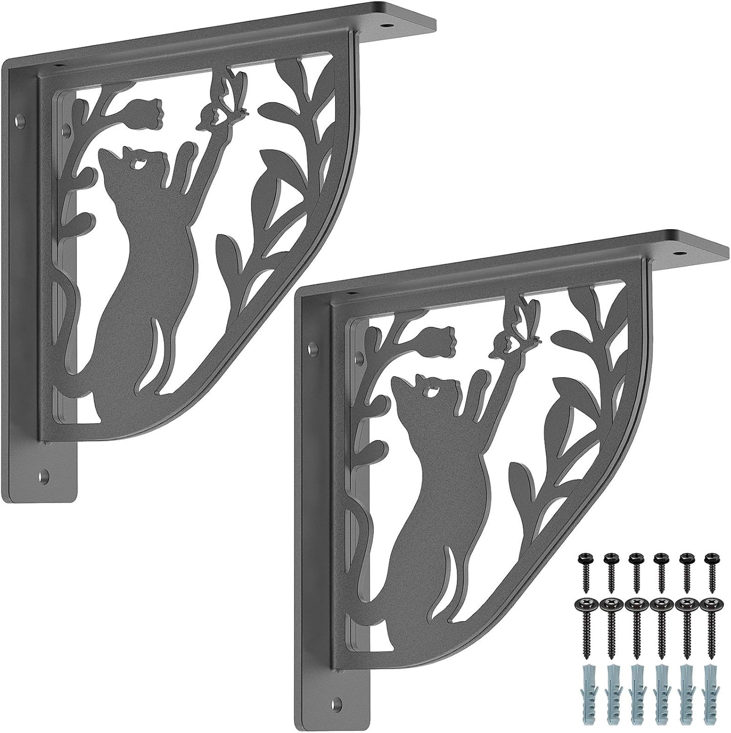 Soportes estante flotante metal 8pulg negros