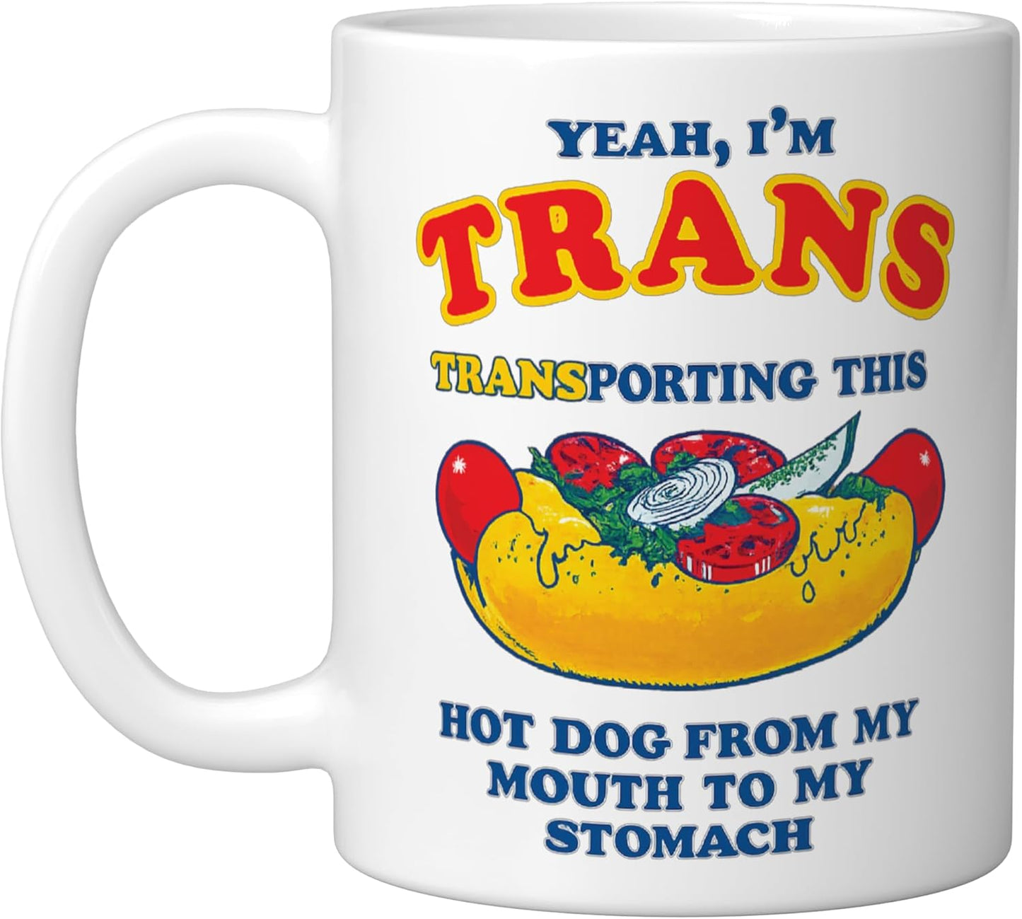 Taza Cerámica Humorística para Hot Dog Blanco