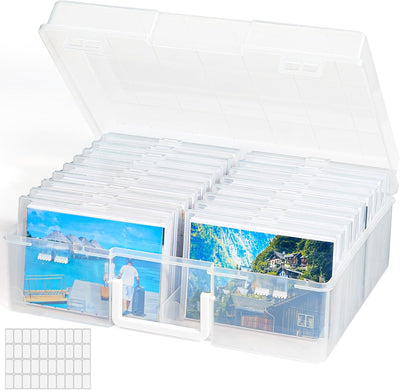 Caja fotos 4x6pulg 18pzas con tapas y etiquetas