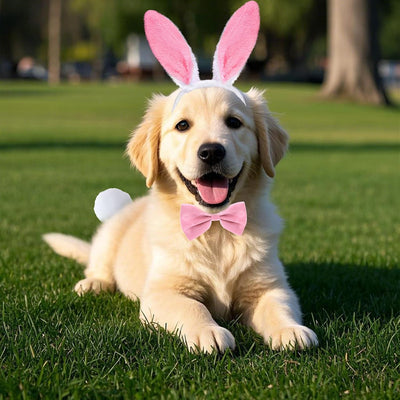 Disfraces Pascua perro 3 pzas orejas pajarita cola rosa