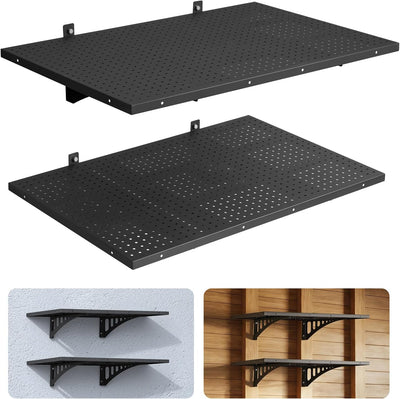 2 Estanterías Pared Garaje Acero 24x36pulg Capacidad 560