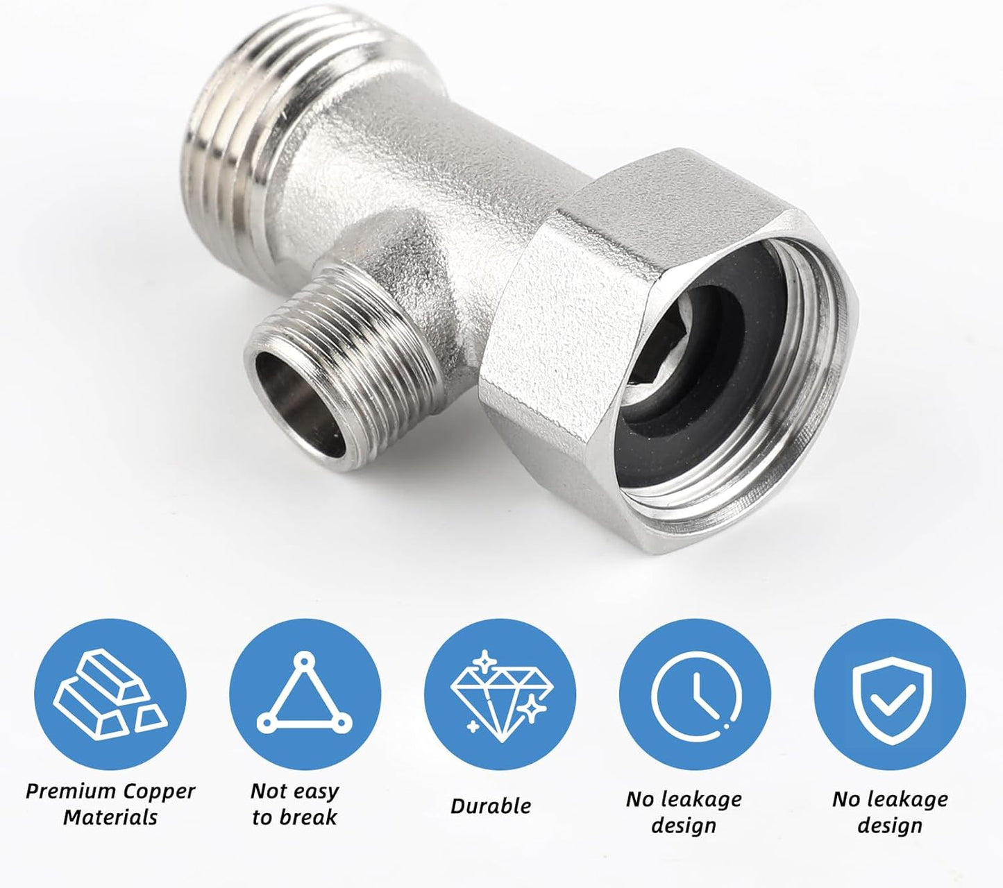 Adaptador T bidé 7/8x7/8x3/8 pulg con junta