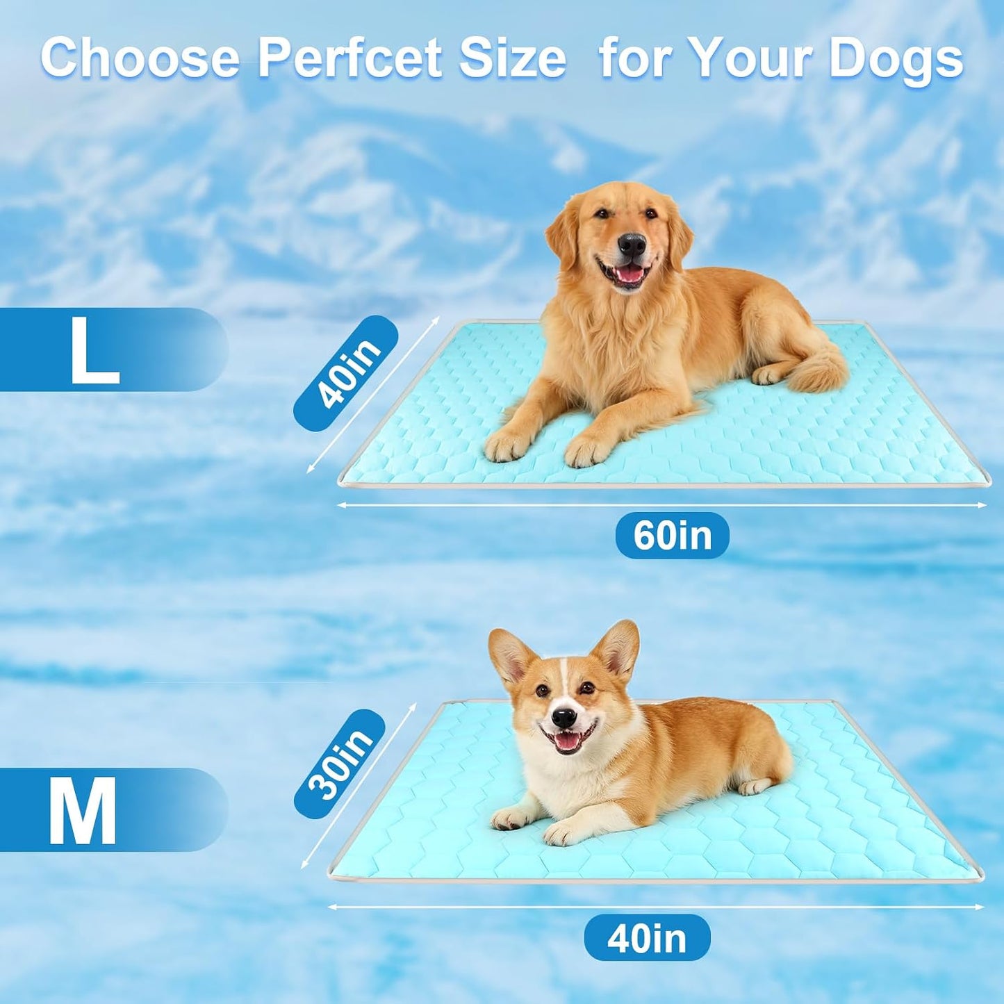 Manta refrescante para perro seda hielo con felpa suave 30x40