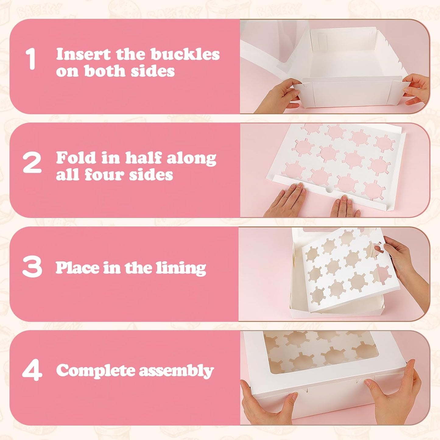 Cajas para cupcakes Moretoes 12 unidades con ventana blanco