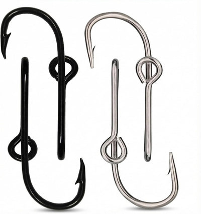 4 Clips Gancho Sombrero Acero Negro Plata 1.89x1.06pulg