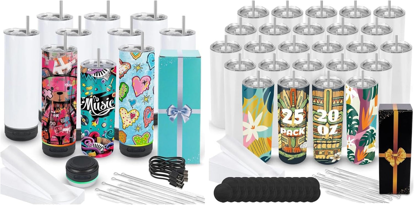 Pack 35 Vasos Sublimación 20oz Con Bluetooth
