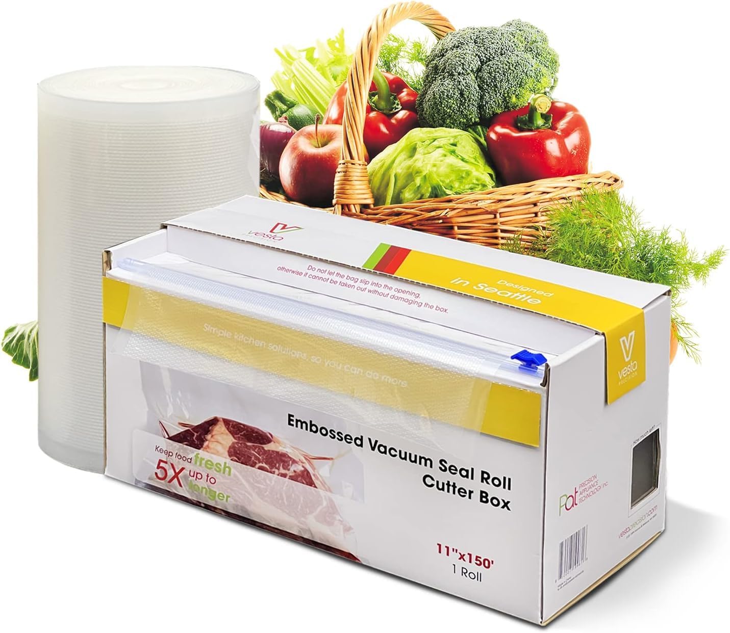 Máquina selladora al vacío 12pulg con rollos 11x150pies