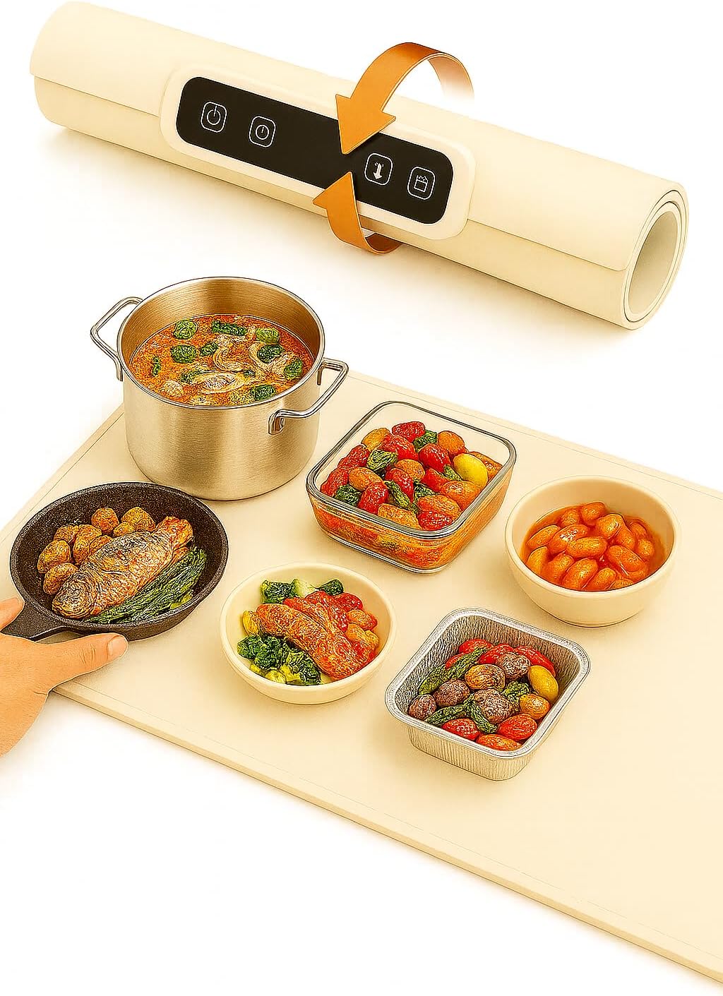 Tapete eléctrico calentamiento alimentos con temp. ajustable