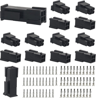 Set 8 Conectores Doble Fila 4 Pines 18-24 AWG Comp Molex