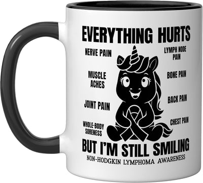 Taza cerámica para luchador contra linfoma Hodgkins negra/blanca