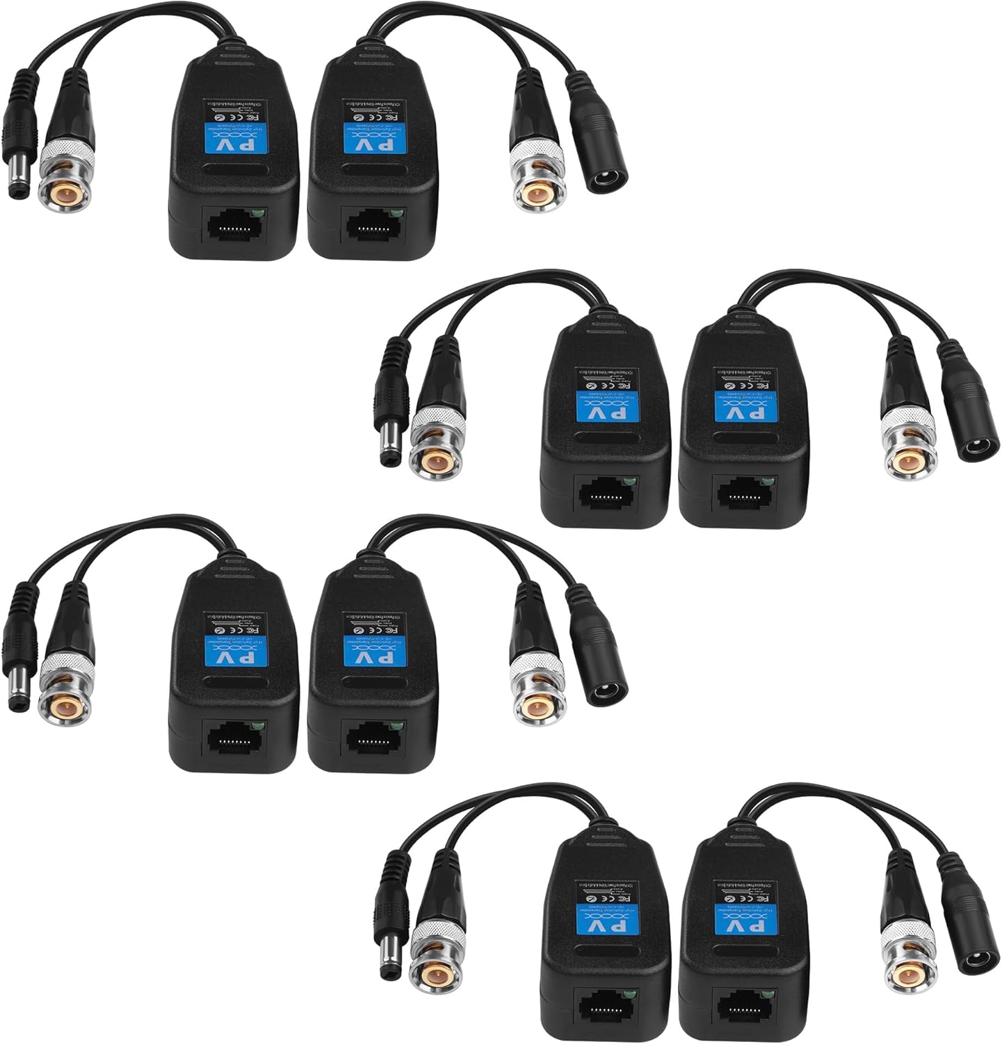 Balun RJ45 a BNC Transmisor AHD/CVI/TVI 1080P para CCTV