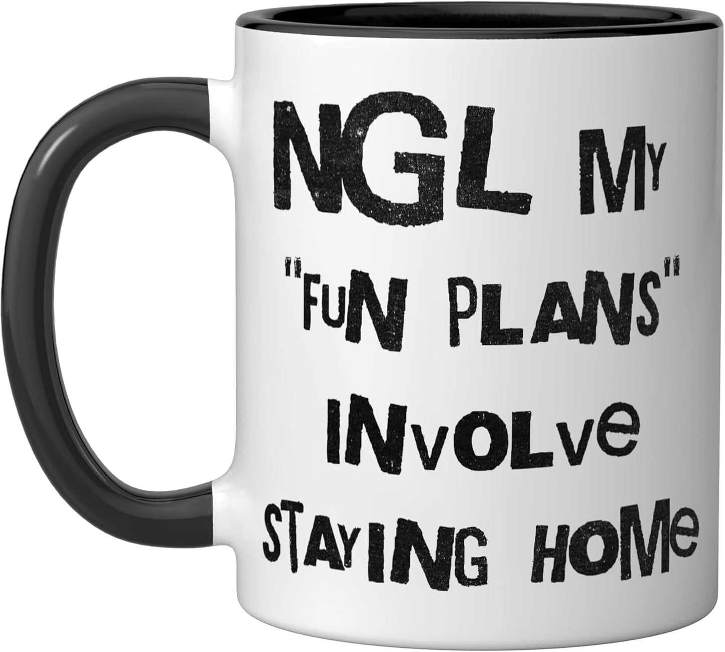 Taza Cerámica para Introvertos Negro/Blanco