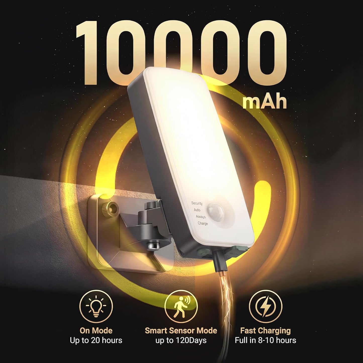 Luz inalámbrica sensor movimiento pared 3 modos batería 10000mAh