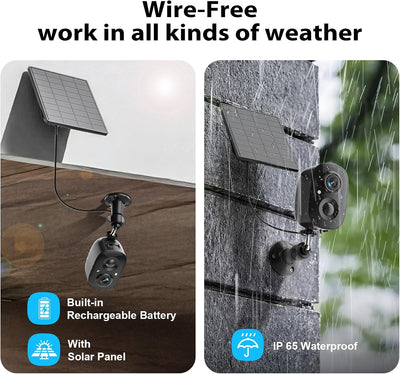Cámaras seguridad inalámbricas 2K solar WiFi visión nocturna color
