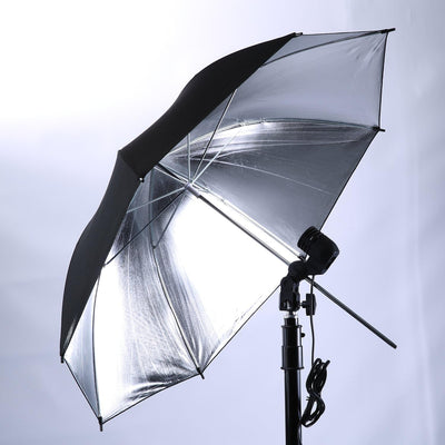 2 Pzas Paraguas Iluminación Profesional Negro/Plata