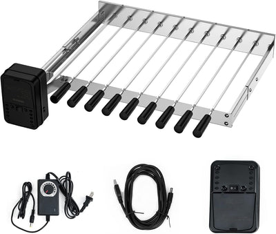 Juego brochetas acero inox para shish kabob girador automático