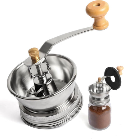 Tapa molinillo manual para tarros Mason boca regular con manivela de asa
