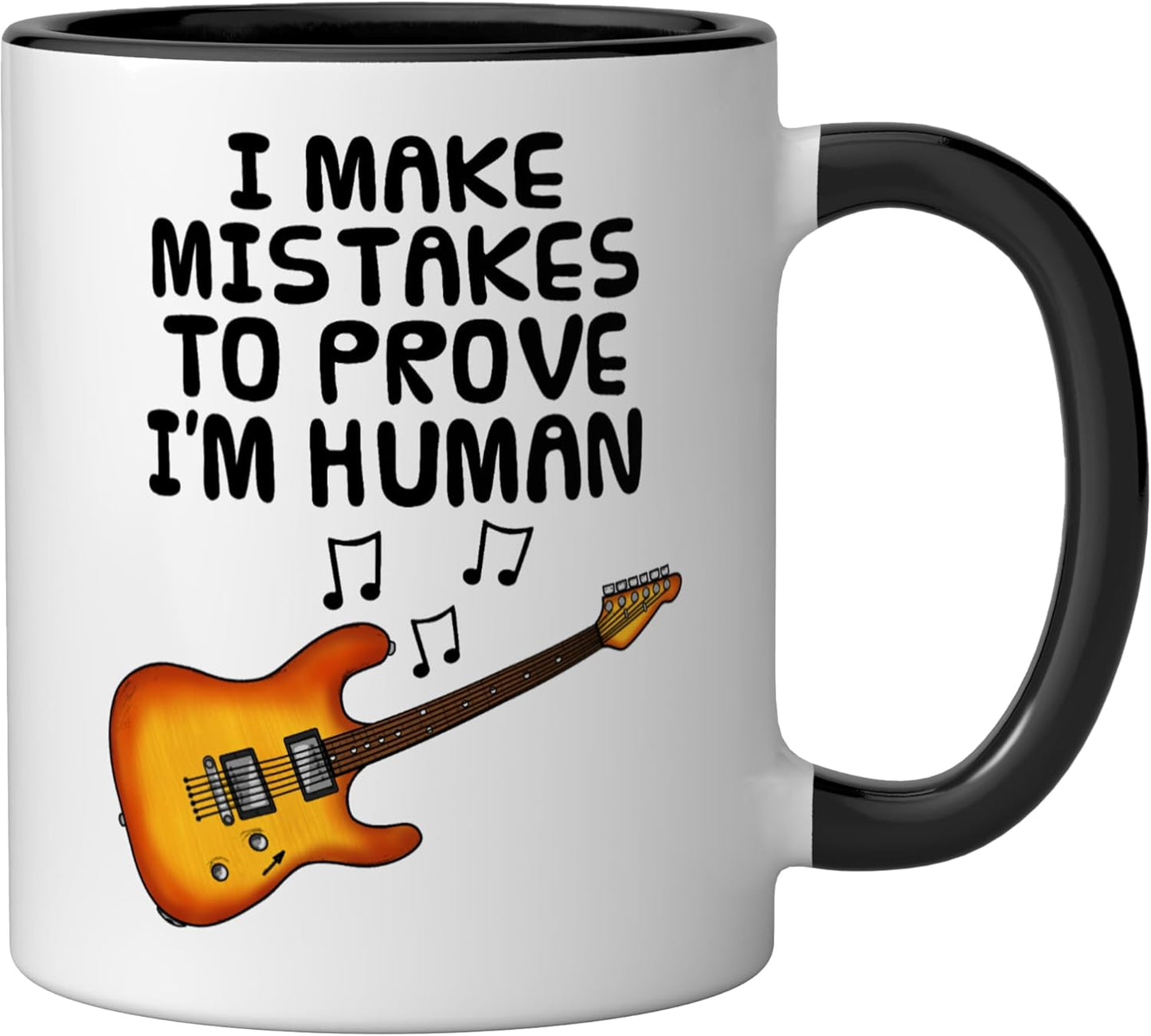 Taza Cerámica para Guitarra Humana Negro/Blanco