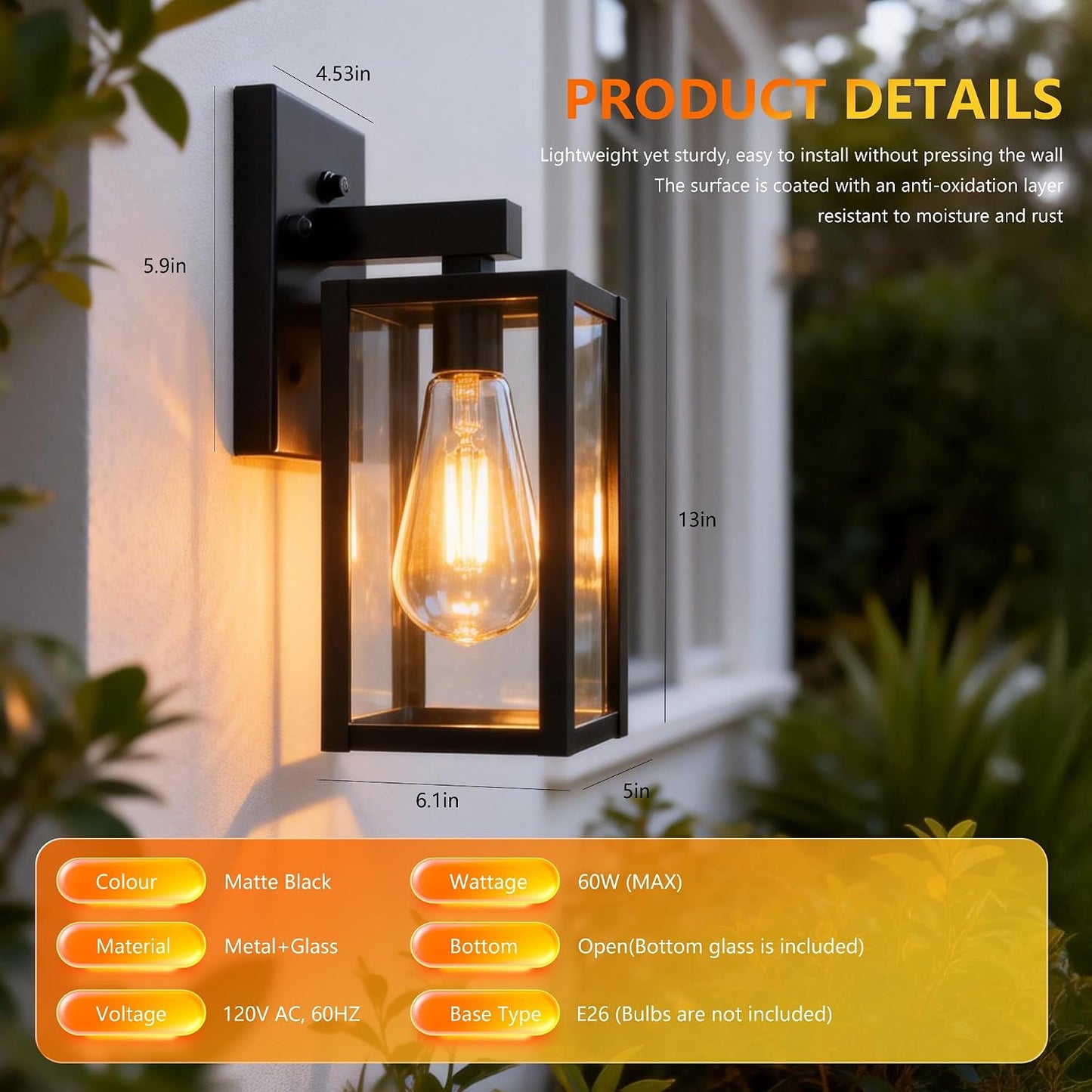 Lámpara exterior sensor amanecer anochecer impermeable