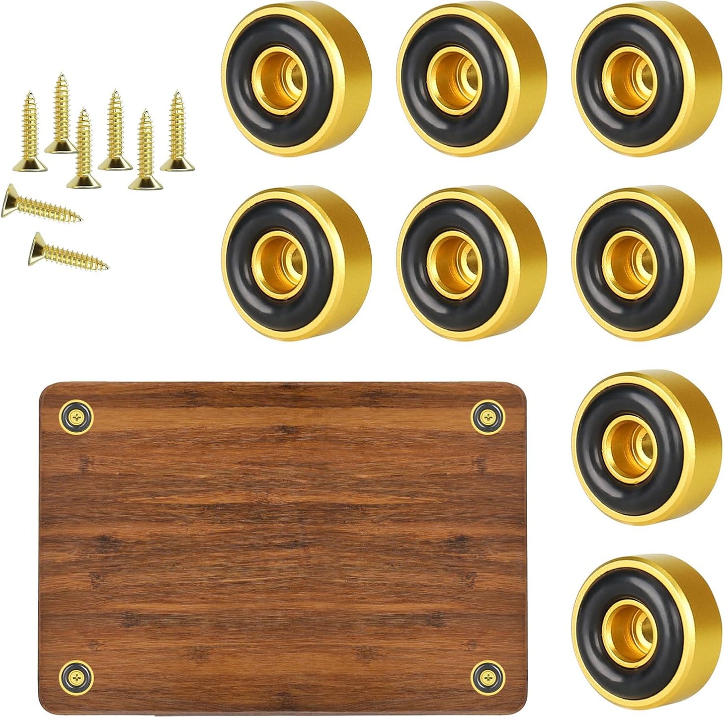 8 Patas Tabla Cortar Antiderrap Doradas para Madera y Bandejas